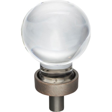 Jeffrey Alexander 1-1/16" Diameter Brushed Oil Rubbed Bronze Sphere Glass Harlow Cabinet Knob G130DBAC